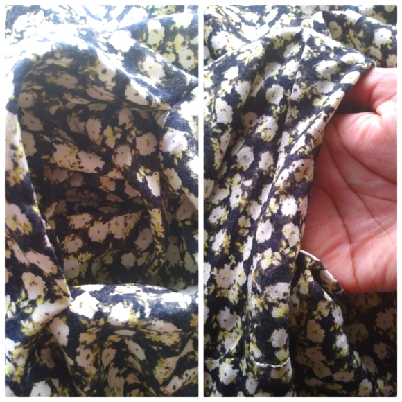 90s Style Grunge Daisy Print Hi Low Hem Skater Dress with Pockets-Size 6 - Picture 5 of 8